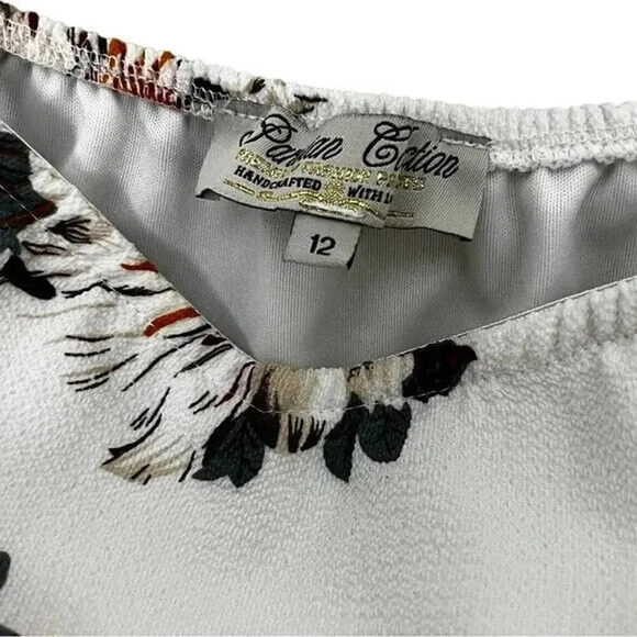 Parisian Off Shoulder Floral Dress White Size 8 Woman's Casual Beach Sundress - Picture 4 of 8